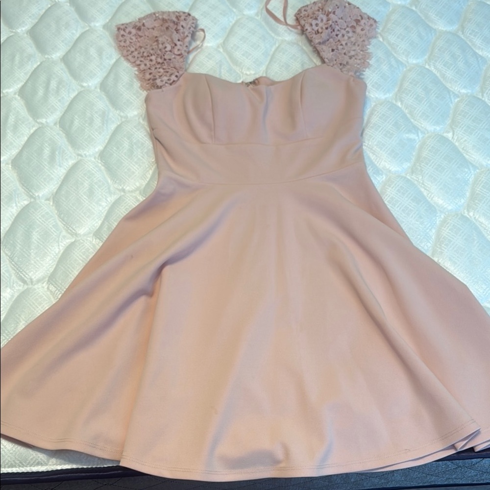 City Studio Pink Puff Sleeve Sweetheart Dress for Prom